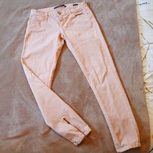 Zara pink skinny jeans with bottom zippers